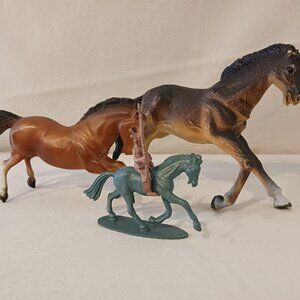 Vintage Lot of 3 Horse Toys Circa 1960's  for Black  Horse